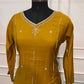 Golden Mustard Charm Mull Chanderi Embroidered 3-Piece Suit Set (RT1541)