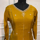 Golden Mustard Charm Mull Chanderi Embroidered 3-Piece Suit Set (RT1541)
