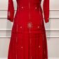 Ruby Red Radiance Mull Chanderi Embroidered 3-Piece Suit Set (RT1539)
