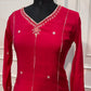 Rani Pink Royale Mull Chanderi Embroidered 3-Piece Suit Set (RT1542)