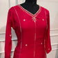 Rani Pink Royale Mull Chanderi Embroidered 3-Piece Suit Set (RT1542)