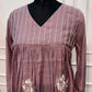 Dusty Mauve Embroidered A-Line Suit Set (RT1534)