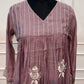 Dusty Mauve Embroidered A-Line Suit Set (RT1534)