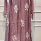 Dusty Mauve Embroidered A-Line Suit Set (RT1534)