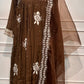 Chocolate Brown Embroidered A-Line Suit Set (RT1533)