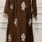 Chocolate Brown Embroidered A-Line Suit Set (RT1533)