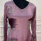 Dusty Lavender Chinon Embroidered Suit Set (RT1548)