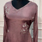 Soft Mauve Lavender Chinon Embroidered Suit Set (RT1549)