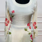 Ivory Floral Chinon A-Line 3 Piece Suit Set (RT1546)