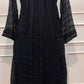 Black Floral Embroidered Mull Cotton A-Line Suit Set (RT1543)