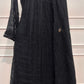Black Floral Embroidered Mull Cotton A-Line Suit Set (RT1543)