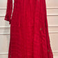 Ruby Red Floral Embroidered Mull Cotton A-Line Suit Set (RT1544)