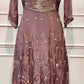 Mauve Embroidered Chinon Anarkali Suit Set (RT1550)