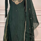 Emerald Heritage Mull Chanderi A-Line Embroidered Suit Set (RT1554)