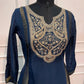 Midnight Navy Royale Mull Chanderi A-Line Embroidered Suit Set (RT1553)