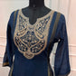Midnight Navy Royale Mull Chanderi A-Line Embroidered Suit Set (RT1553)