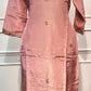 Blush Pink Shimmer Embroidered Straight Suit Set (RT1559)