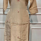 Ivory Beige Shimmer Embroidered Straight Suit Set (RT1560)