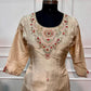 Ivory Beige Shimmer Embroidered Straight Suit Set (RT1560)