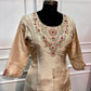 Ivory Beige Shimmer Embroidered Straight Suit Set (RT1560)