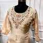 Ivory Beige Shimmer Embroidered Straight Suit Set (RT1560)