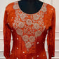 Rust Bloom Chinon Embroidered Anarkali Set (RT1561)