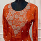 Rust Bloom Chinon Embroidered Anarkali Set (RT1561)