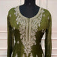 Olive Green Regal Chinon Anarkali Set (RT1562)