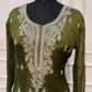 Olive Green Regal Chinon Anarkali Set (RT1562)