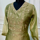 Elegant Sage Green Floral Embroidered A-Line 3-Piece Suit Set (RT1569)