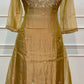 Mustard Gold Floral Embroidered A-Line 3-Piece Suit Set (RT1572)