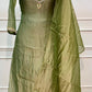 Sage Olive Grace Salsa Embroidered A-Line Suit Set (RT1574)