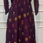Plum Garden Grace – Premium Mull Chanderi Collar Neck A-Line Suit Set (RT1585)