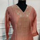 Dusty Rose Elegance – Premium Mull Chanderi 3 Piece A-Line Suit Set (RT1582)