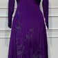 Royal Purple Embroidered Chinon A-Line Suit Set (RT1588)