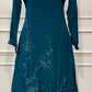 Teal Noor Embroidered Chinon A-Line Suit Set (RT1586)