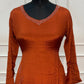Rust Gul Embroidered Chinon A-Line Suit Set (RT1587)