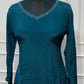 Teal Noor Embroidered Chinon A-Line Suit Set (RT1586)