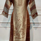 Beige & Brown Floral Printed Benaras Straight Cut 3-Piece Suit Set (RT1591)
