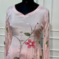 Pink Floral Embroidered A-Line Suit Set (RT1613)