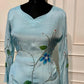 Sky Blue Blossom Embroidered A-Line Suit Set (RT1612)