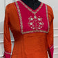 Orange Radiance Chinon Embroidered A-Line Suit Set (RT1629)