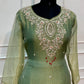 Sage Green Floral Embroidered A-Line Suit (RT1619)