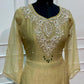 Olive Green Floral Embroidered A-Line Suit (RT1620)