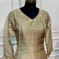 Elegant Sage Beige Embroidered Salsa A-Line Suit Set (RT1627)