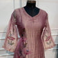 Dusty Rose Floral Embellished Salsa A-Line Suit Set with Dupatta (RT1637)