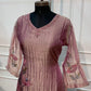 Dusty Rose Floral Embellished Salsa A-Line Suit Set with Dupatta (RT1637)