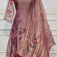 Dusty Rose Floral Embellished Salsa A-Line Suit Set with Dupatta (RT1637)