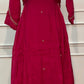 Elegant Fuchsia Mull Chanderi A-Line Suit Set (RT1633)