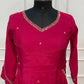 Elegant Fuchsia Mull Chanderi A-Line Suit Set (RT1633)